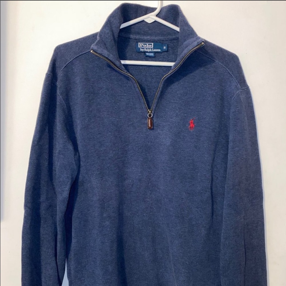 Polo by Ralph Lauren Mens Blue 1/4 Zip Up Pullover - Small